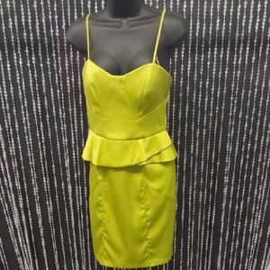 XOXO Chartreuse Peplum Dress